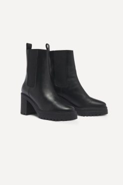 Ba&Sh Clare.Bottines Cuir Noir Wholesale