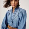 Ba&Sh Willow.Robe Midi En Jean Bleu Clearance