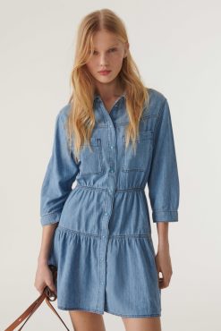 Ba&Sh Aquaria.Robe Denim Hot