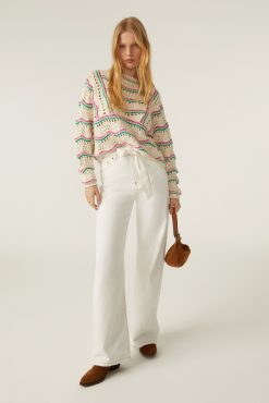 Ba&Sh Deugene.Pantalon Blanc Ecru Online