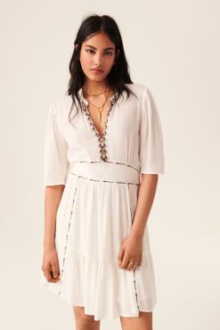 Ba&Sh Teresa.Robe Blanc Ecru Online