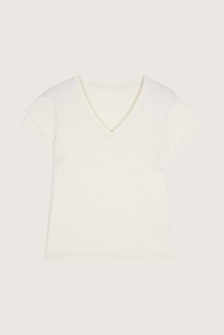 Ba&Sh Viny.T-Shirt Blanc Ecru Clearance